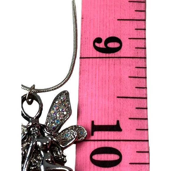Fairy Vintage Kirks Folly Silver Crystal Wings "Queen Of The Fairies" Necklace - Picture 9 of 9